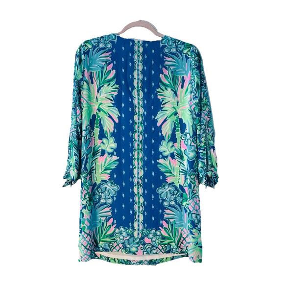 Lilly Pulitzer Womens Tropical Print Tunic XS Sleeve Ties - Picture 4 of 4